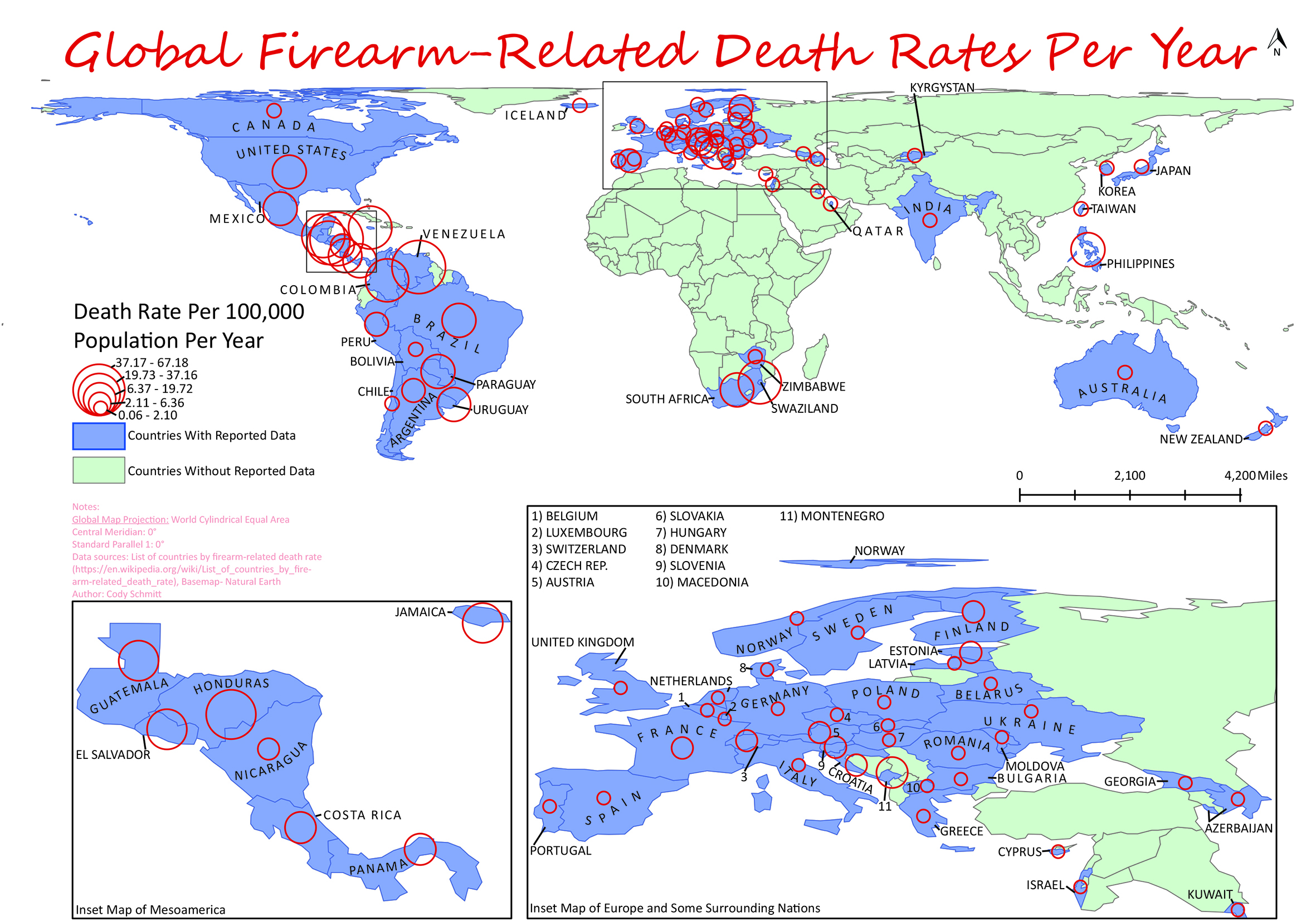 Global Firearm-Related Death Rates Per Year
